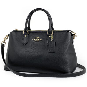 Coach logo handbag, 2-way shoulder bag, leather, black, CR156, women's